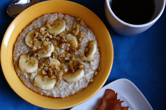 oatmeal in yellow bowl