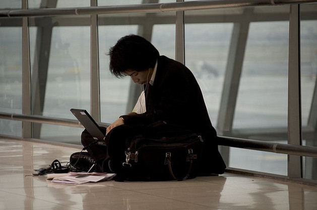 Man working in airport