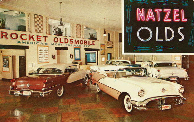 Natzel Oldsmobile, Pasadena CA, 1956