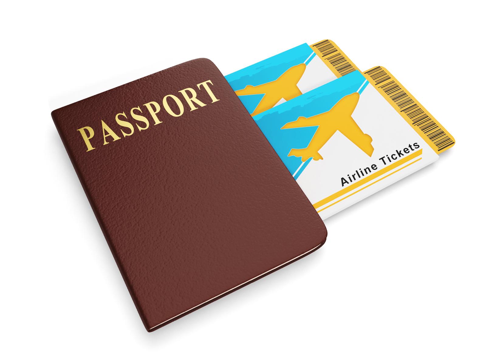 Image of passports and plane tickets