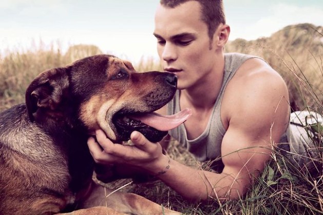 Hot guy with dog