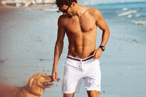HOT GUY WITH DOG