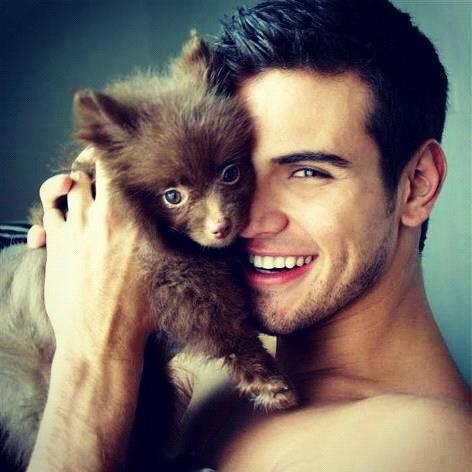 hot guy with dog