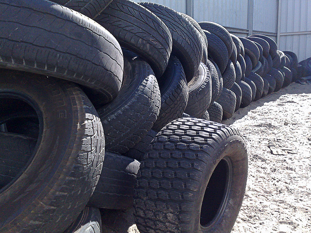 piles of car tires