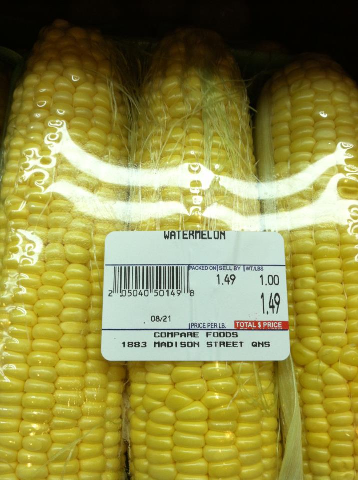 Corn marked watermelon