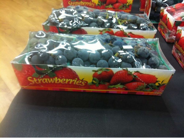 grapes in strawberry packaging