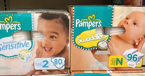Pampers diapers with unfortunate packaging 