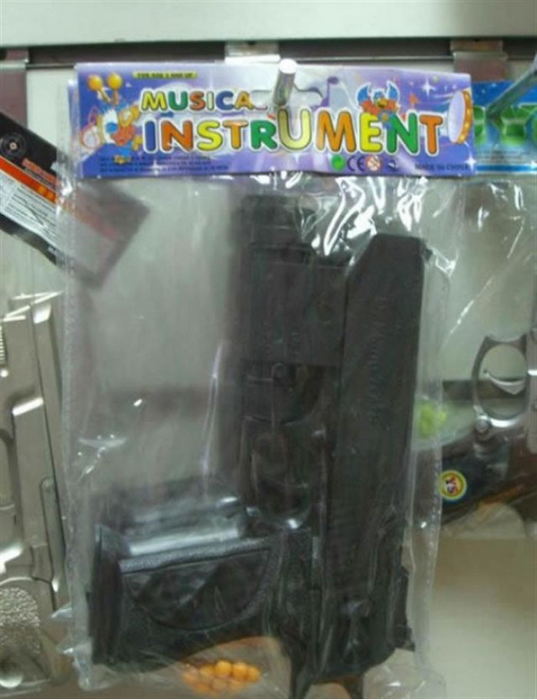 Toy gun marked as musical instruments 