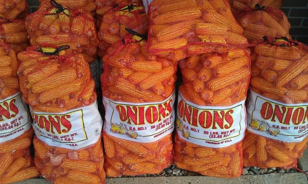 Corn in onions bags