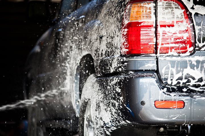 car going through a car wash