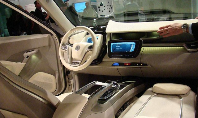 vehicle interior with johnson controls in car