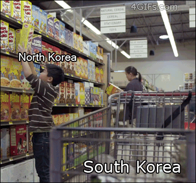 Cereal-cart-America-blocks-North-Korea gif