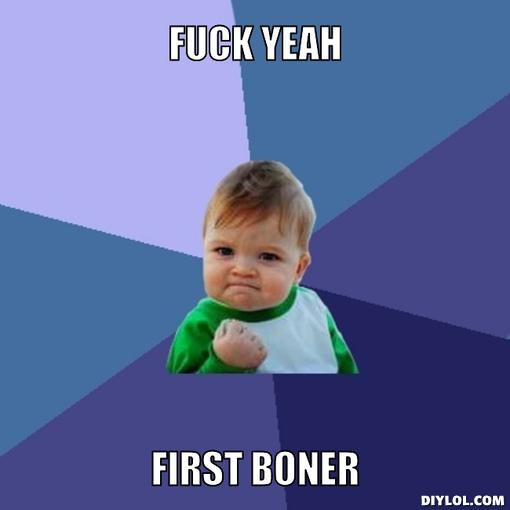 success kid first boner meme