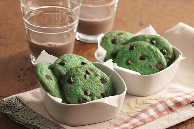 green chocolate chip cookies