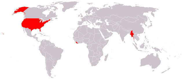 countries not using metric system