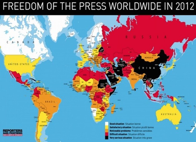 freedom of the press map