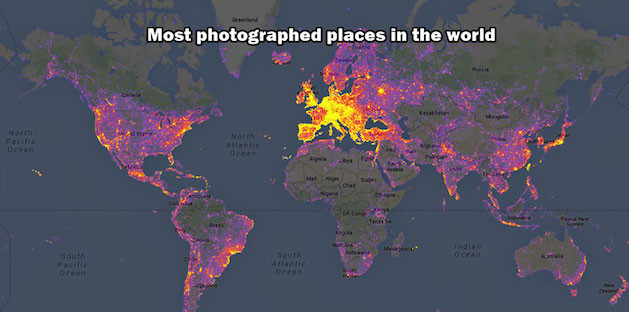 most photographed places in the world map