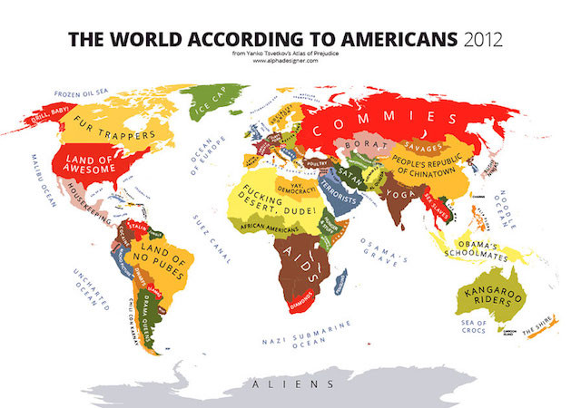 the world according to americans map