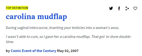 carolina mudflap urban dictionary