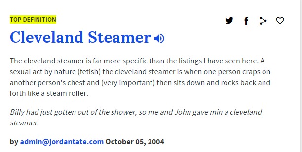 Cleveland Steamer urban dictionary