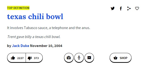 texas chili bowl urban dictionary