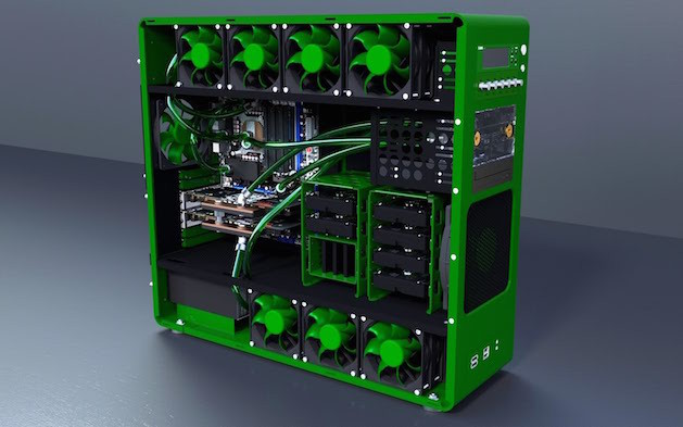 green computer case