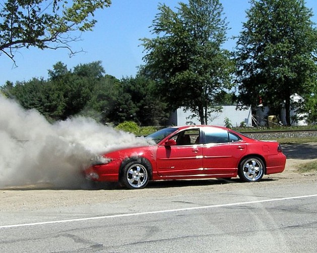 Goshen Burning Car