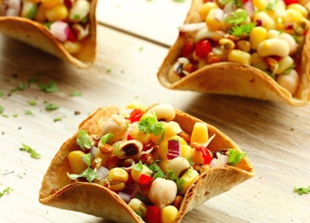 Taco Bowls with Mixed Bean Sprouts Salsa Wedding Finger Food