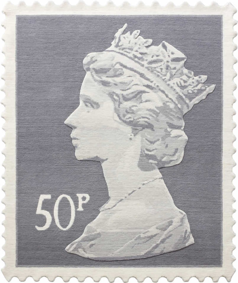 50p stamp with queen elizabeth