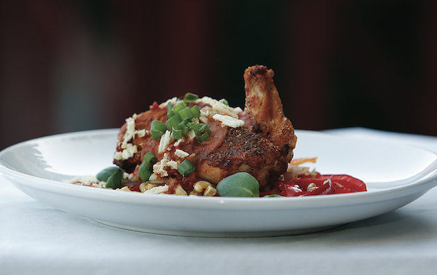 Roasted Chori-Chicken on white plate