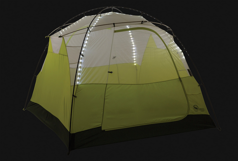 tent with twinkling lights