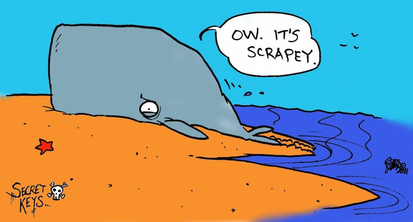 beached whale secret keys cartoon