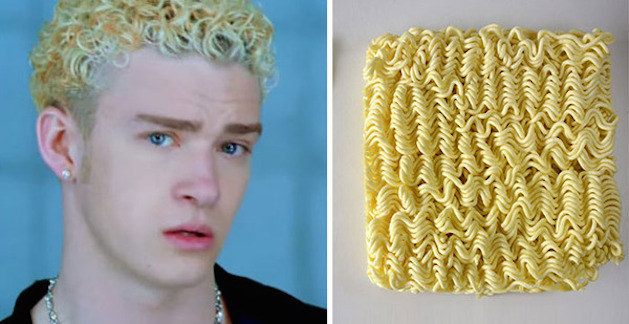 Justin Timberlake ramen noodle hair