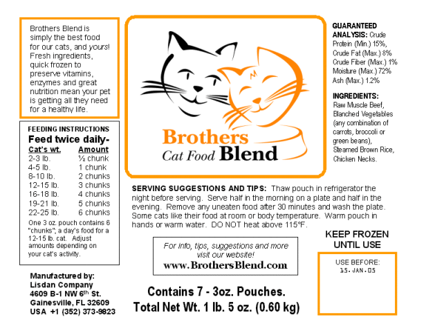 brothers blend cat food label