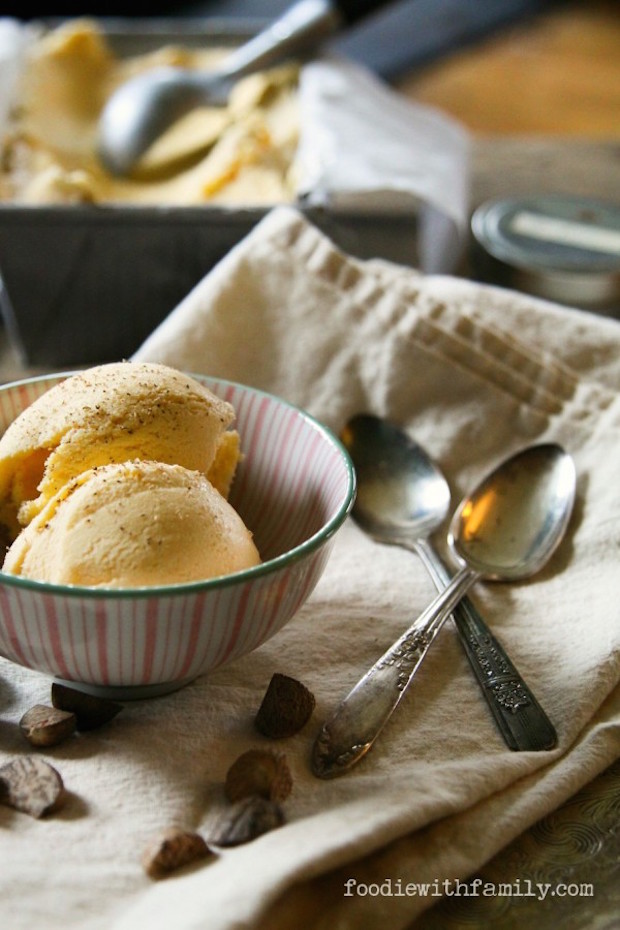 5 Minutes Homemade Eggnog Ice Cream