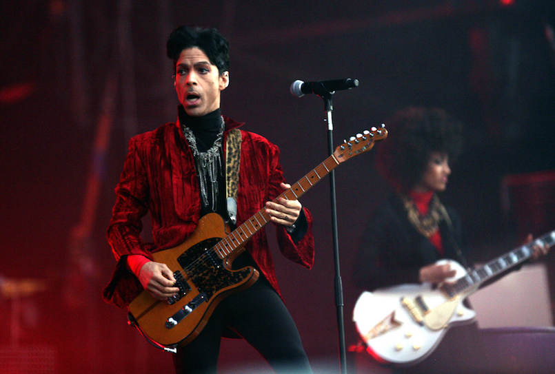 BUDAPEST, HUNGARY - AUG 9- The rock: pop: funk musician Prince in concert at the annual Sziget Festival in Budapest, Hungary, on Tuesday, August 9, 2011