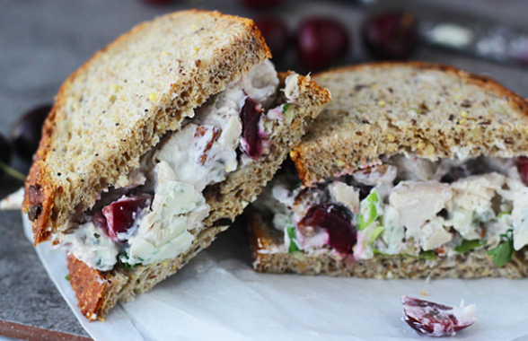 Lightened-Up Chicken Salad with Bing Cherries, Pecans and Blue Cheese