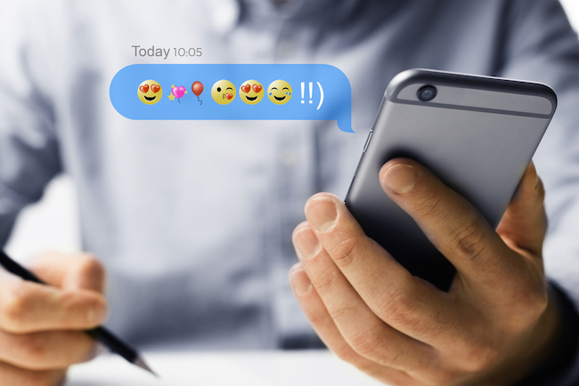 Phone with emoji