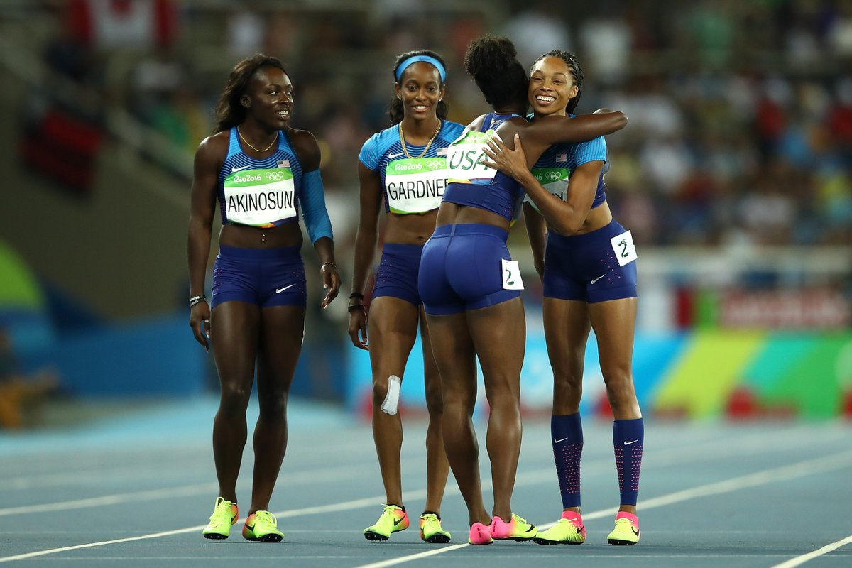 Olympics Day 14 Highlight The US Women's 4x100 Relay Team