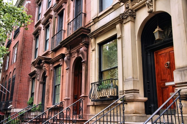 New York City, United States - old townhouses in Turtle Bay neighborhood in Midtown Manhattan