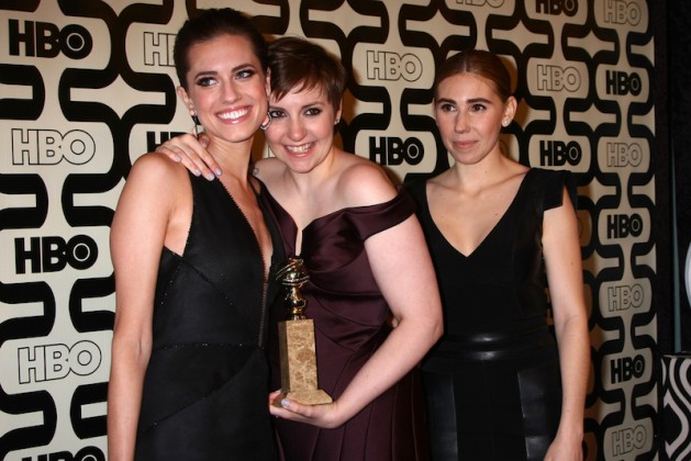 Lena Dunham and cast of Girls, cover of Glamous unretouced and unphotoshopped