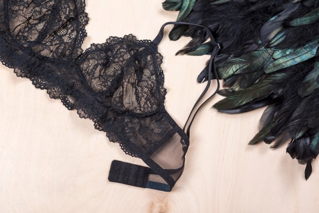 Shopping and fashion concept. Glamorous stylish sexy lace lingerie bra, woman accessories on wooden background. Top view point , beautiful and affordable lingerie to order for Valentine's Day