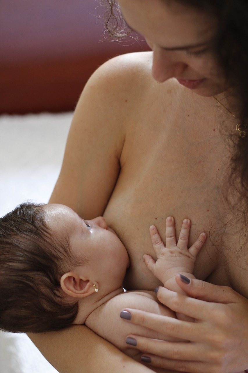 Woman breastfeeding baby