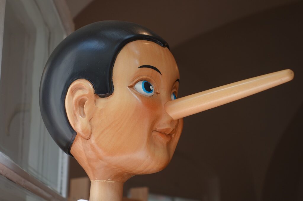 Pinocchio with long nose